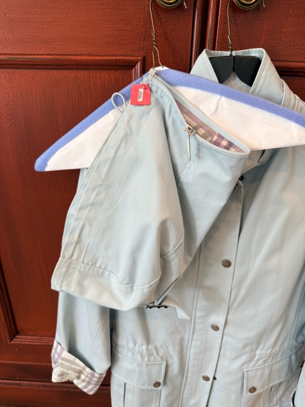 Burberry Light Blue Utility Jacket with Stand Collar - Picture 2 of 4
